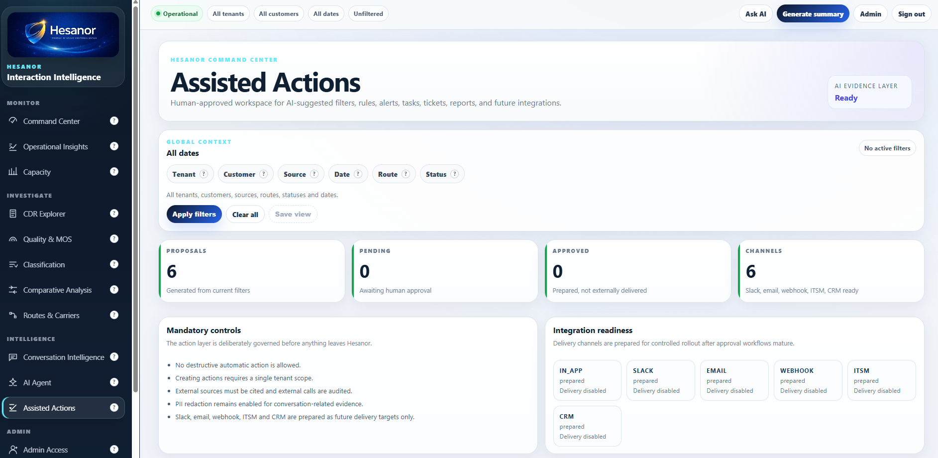 Hesanor Assisted Actions screenshot